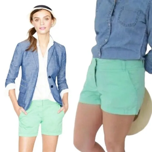 J. Crew mint green chino shorts size 2 - Image 2