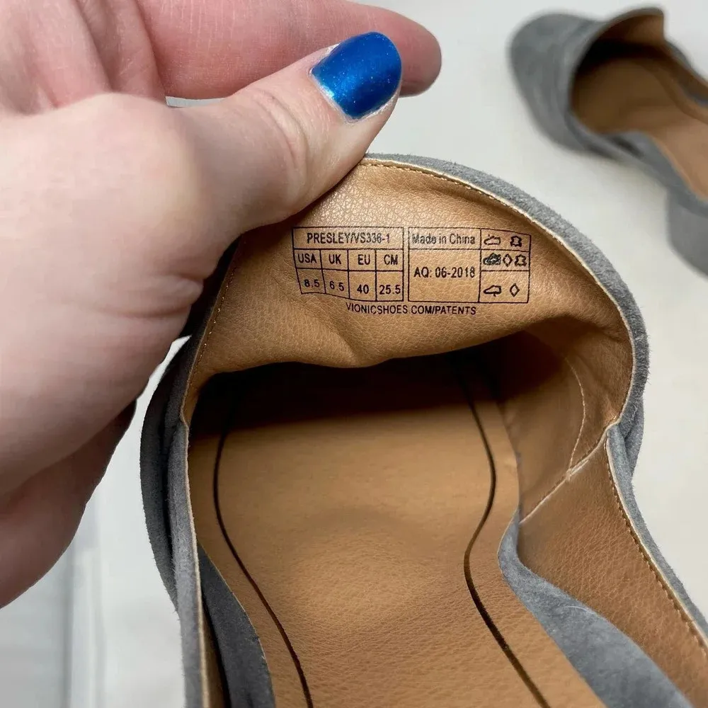 Vionic Plaza Presley Heeled Mules Gray‎ Suede Size US 8.5 - Image 7