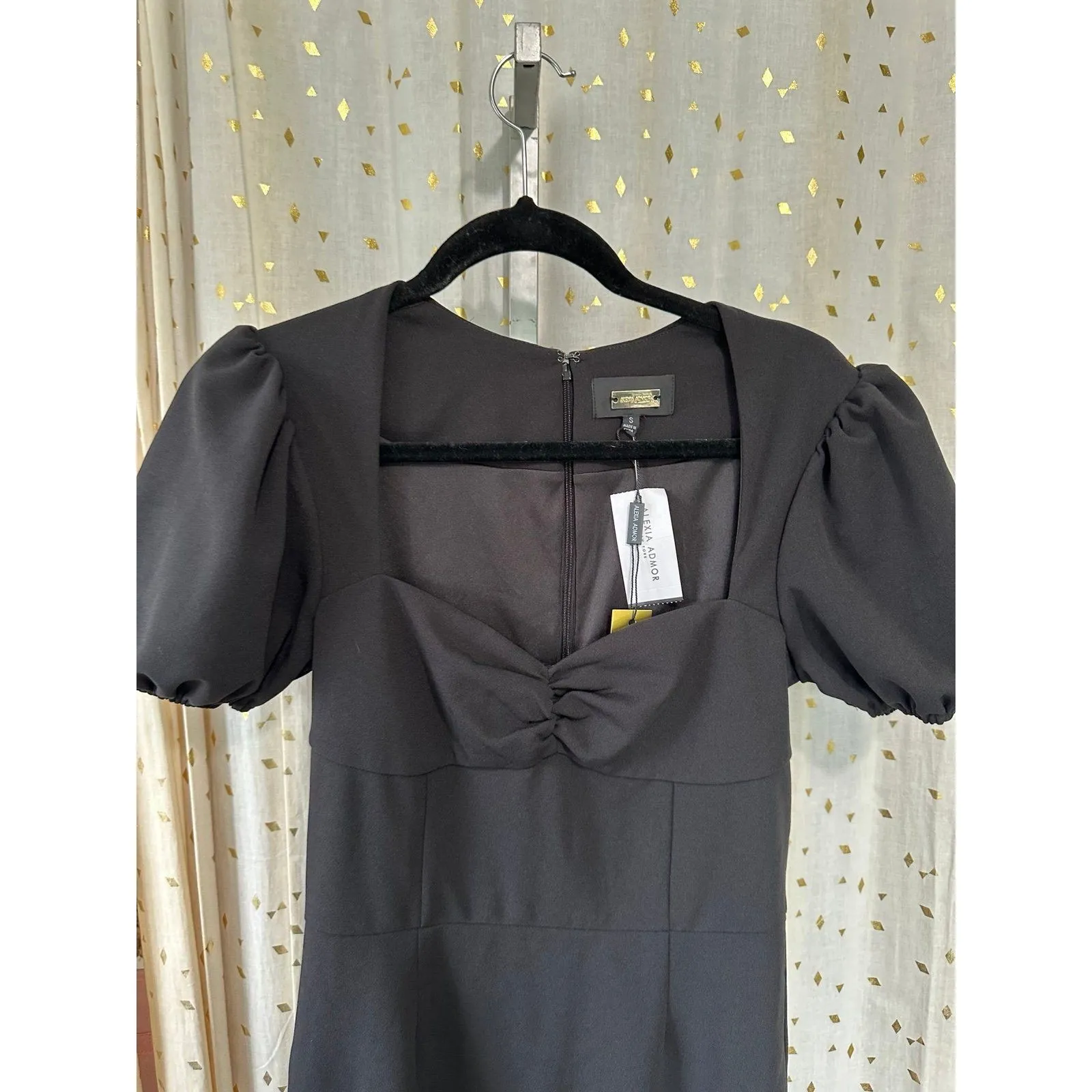 NWT Alexia Admor Micaela D5051 Puff Sleeve Sweetheart Midaxi Sheath Dress S - Image 4