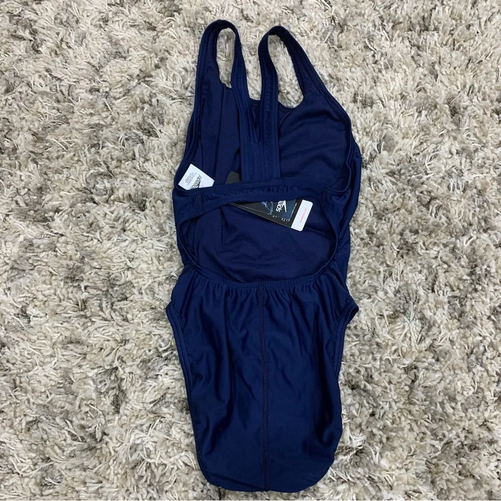 Speedo Pro LT Navy Blue One Piece Swimsuit - Size 8 / 34 - Image 5