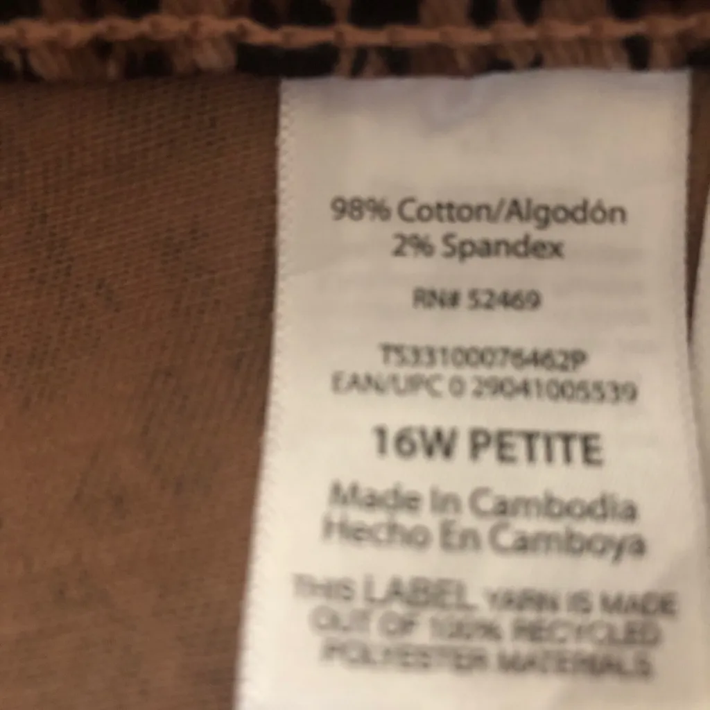 TERRA & SKY Womens Straight Leg Jean Size 16W Petite Animal Print High Rise New - Image 8