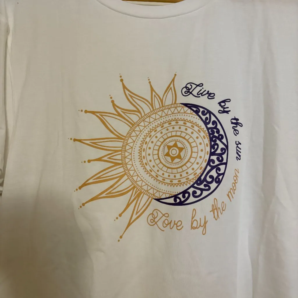 Live By The Sun Love By The Moon T shirt XXL Xtra Xtra Large White Damen Cotton - Image 2