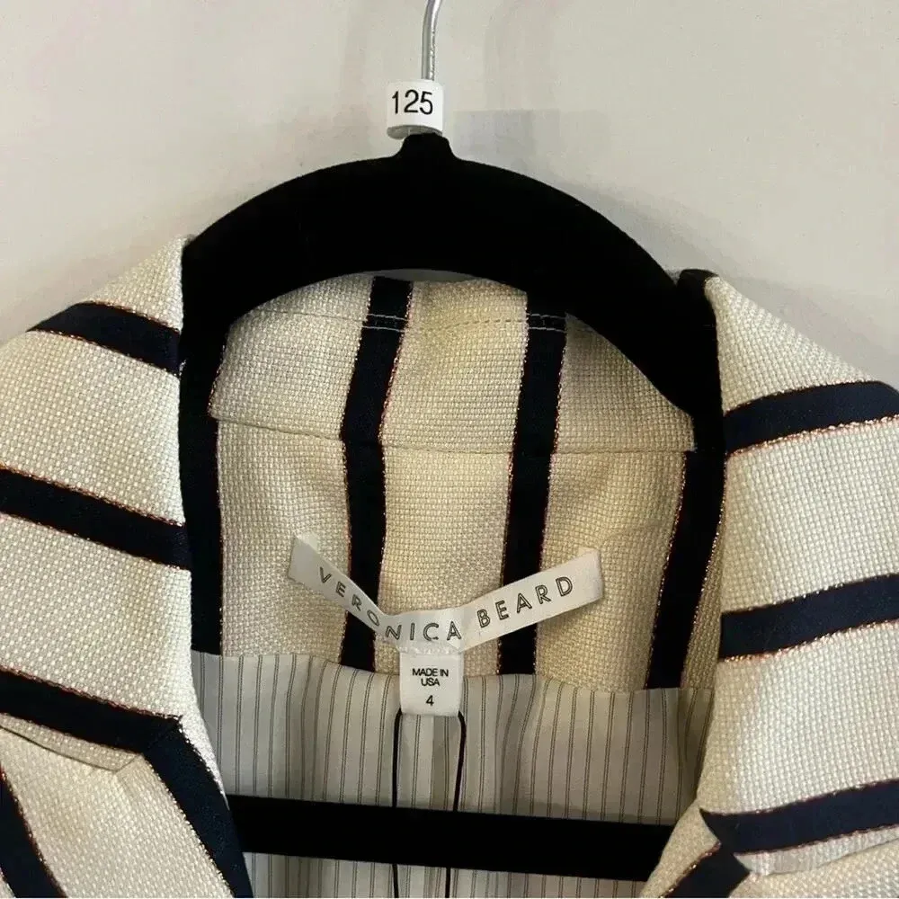 *125 NWT Veronica Beard Striped Empire Dickey Jacket Size 4 - Image 10