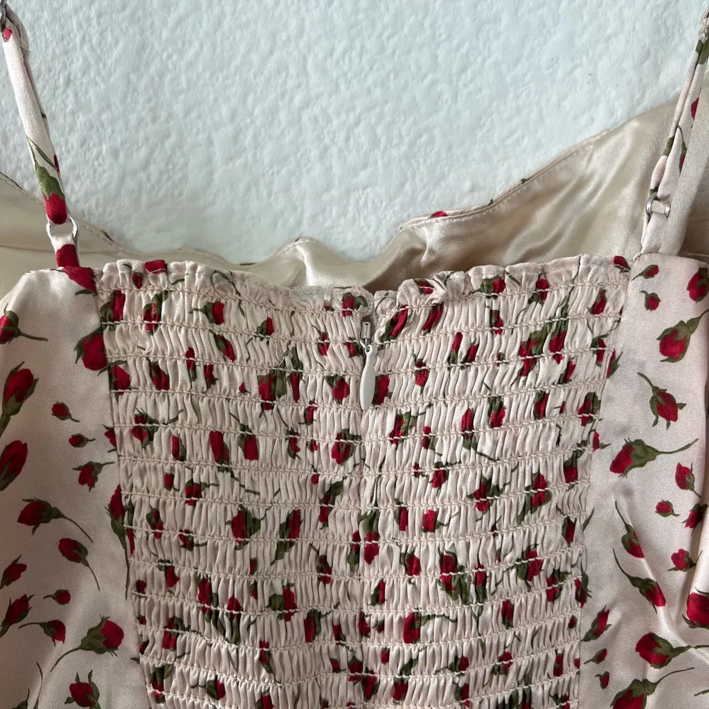 NWOT Reformation Kosta Silk Mini Dress in Floral Print - Image 8