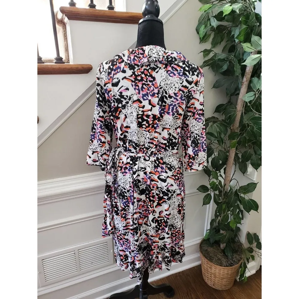 Noisy May Women's Multicolor Polyester V-Neck Long Sleeve Knee Length Dress M - Image 7