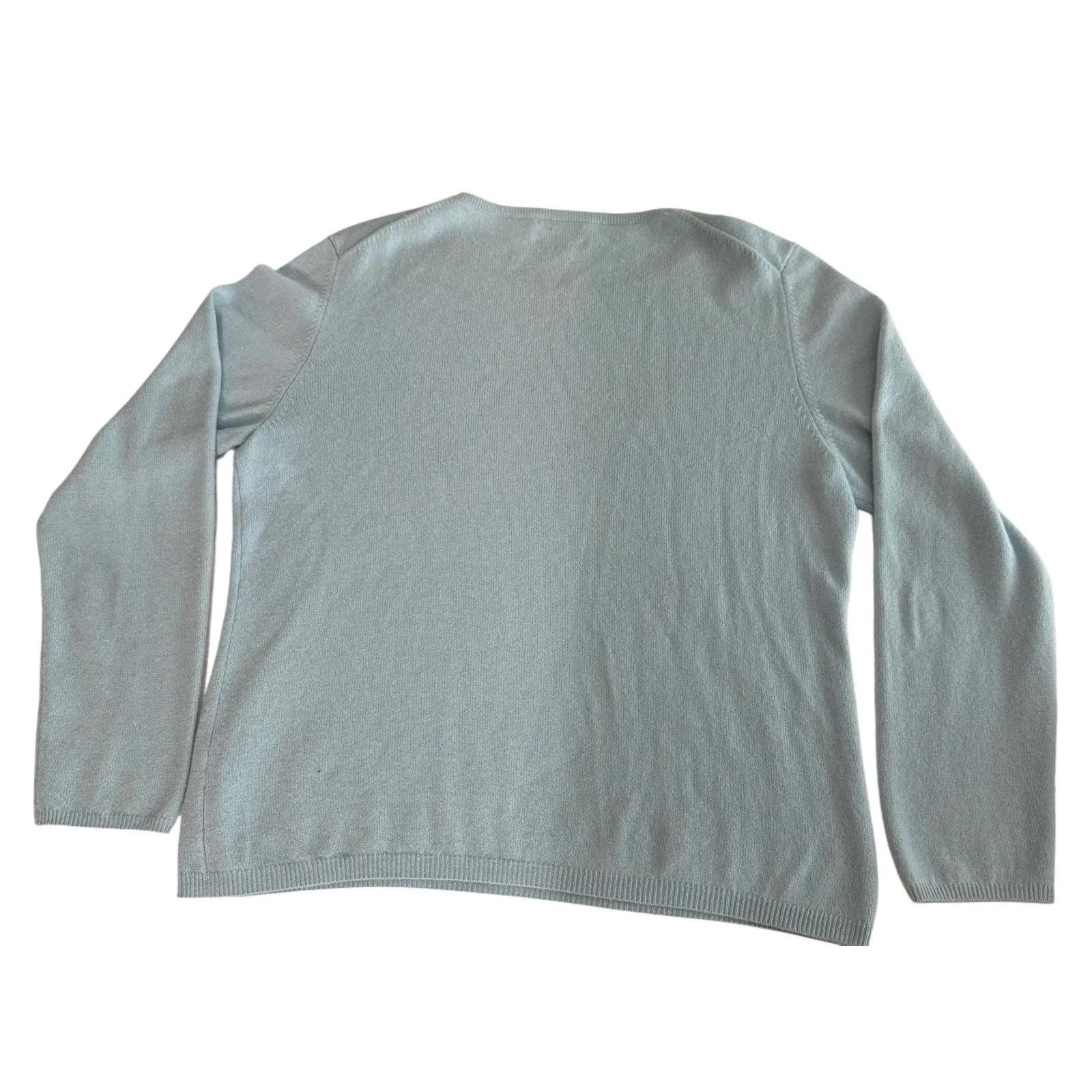 Charter Club Cashmere Light Blue Crewneck Soft Minimalist Quiet Luxury L SOFT - Image 2