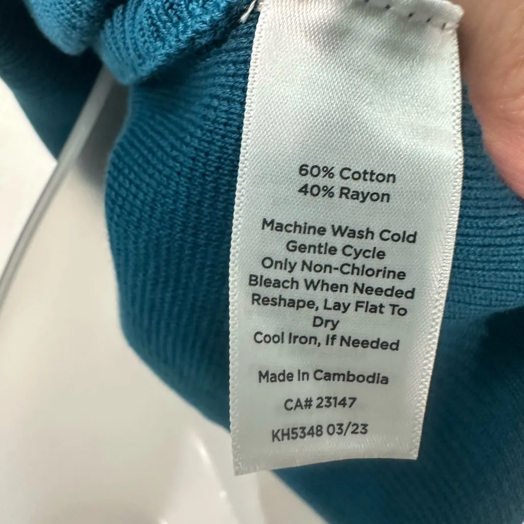 Talbots Green Long Sleeve Crew Neck Sweater Size Small Petite EUC - Image 7