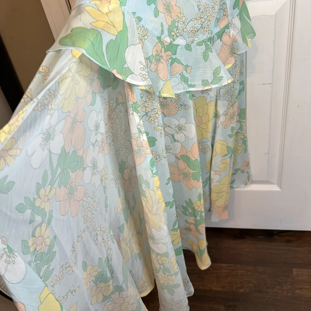 Fairy Tong London Chiffon Sheer Pastel Floral Dress Si… Yellow Size L - Image 8