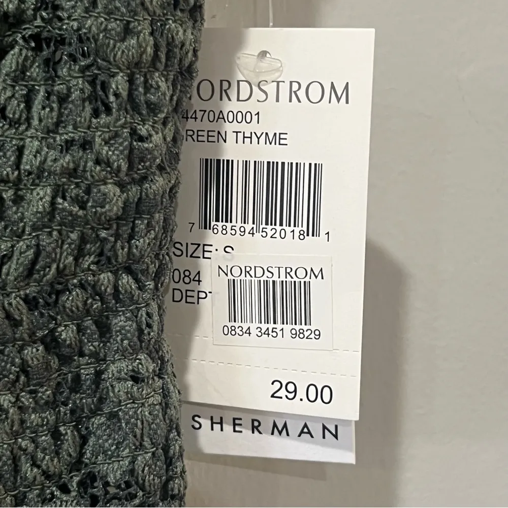 NWT Ten Sixty Sherman shirt Nordstrom Small Green Crop Lace STRETCHY NEW - Image 4