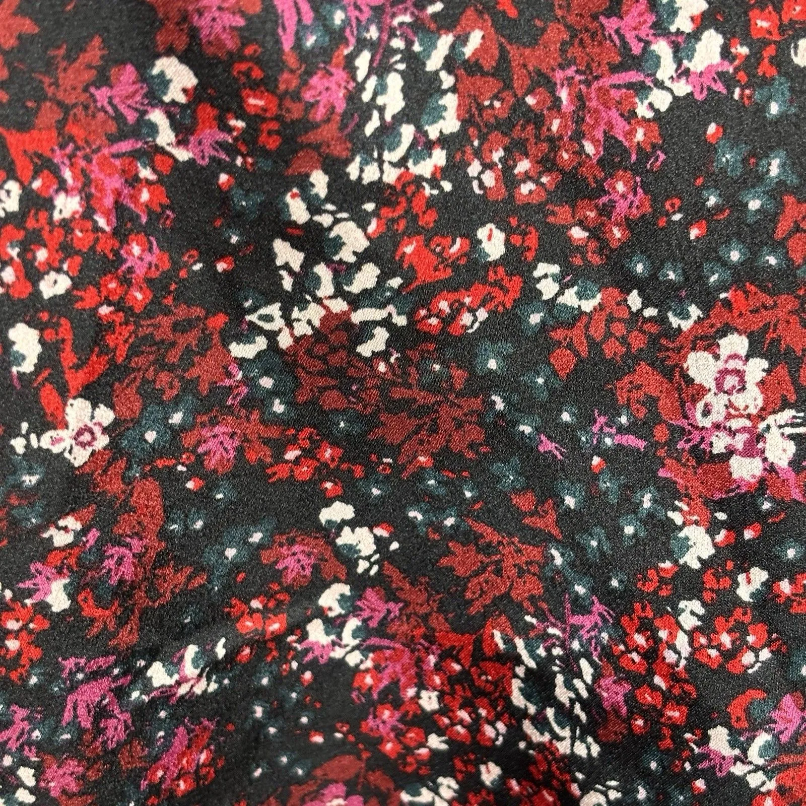 Vince Camuto Confetti Ready Deep Sangria Floral Blouse Women's XS - NWT $89 - Image 2