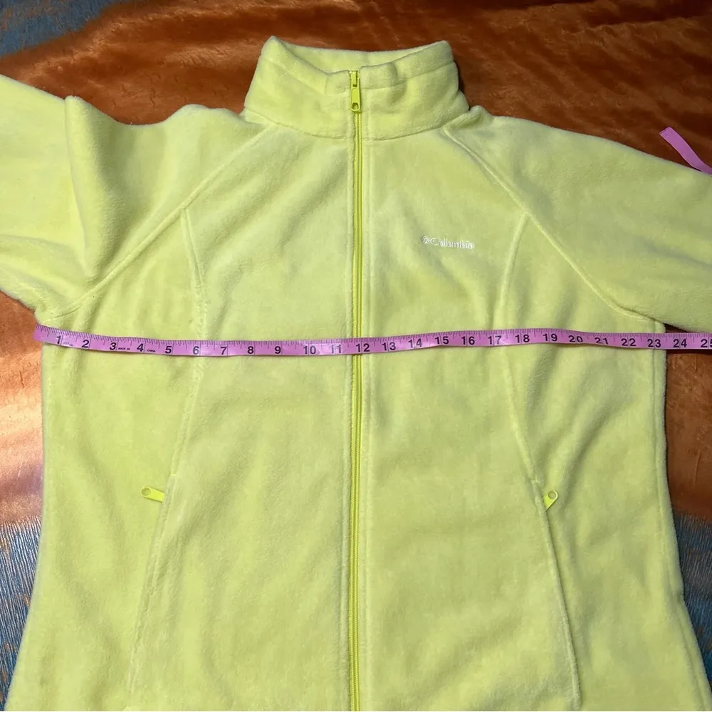 Columbia Full zip Fleece Jacket size XL yellow - Image 8
