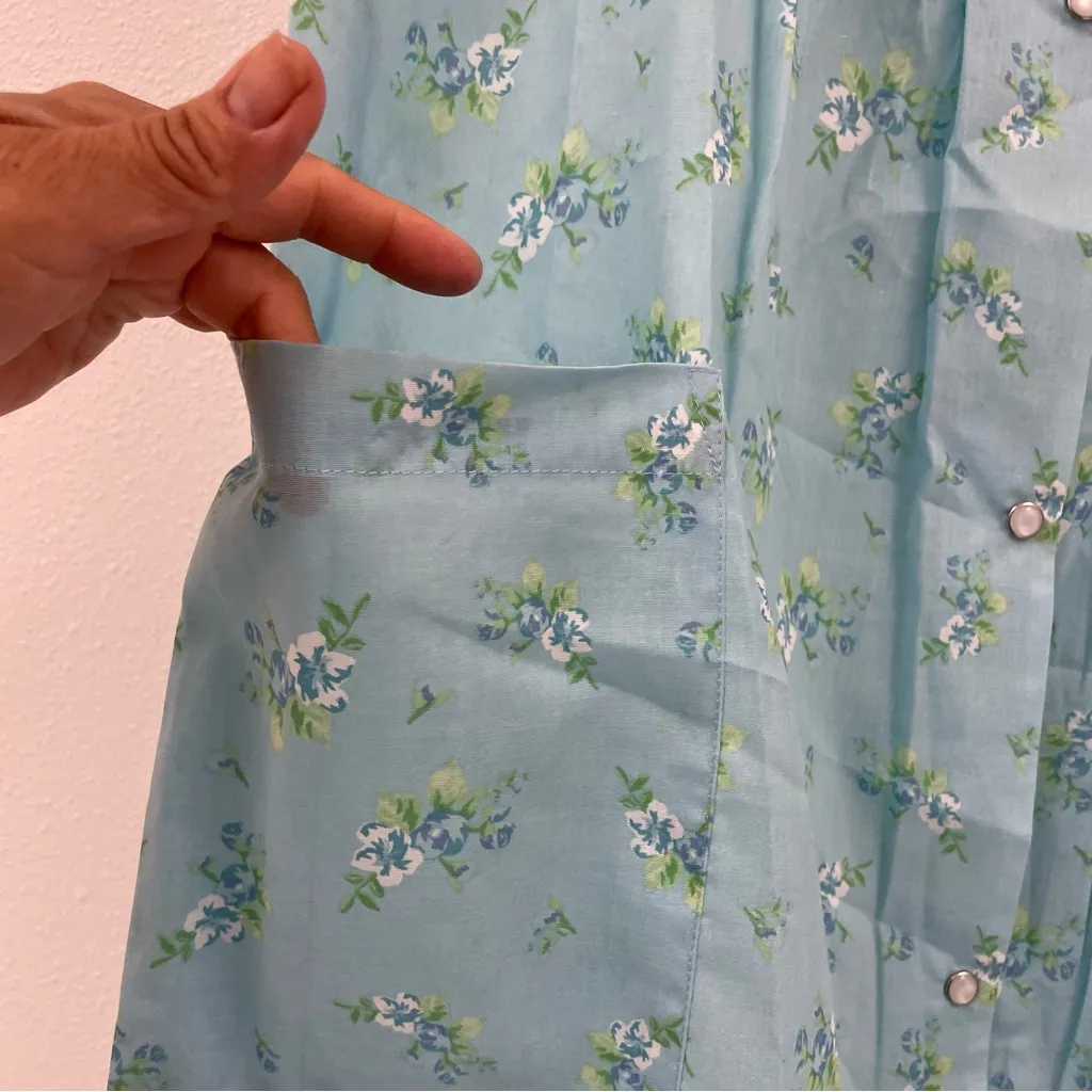 Anthony Richards Blue Floral Dress. House dress. Size M Size M - Image 7