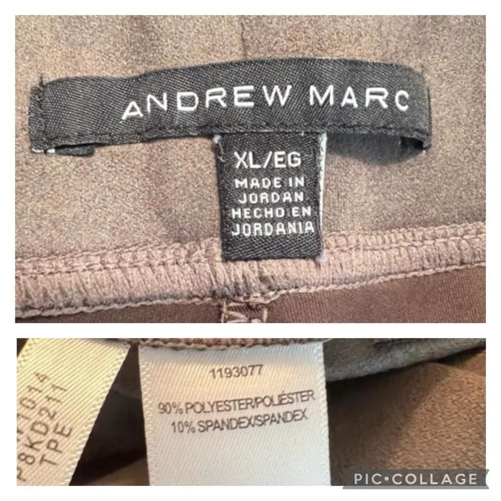 Andrew Marc Pants Skinny Faux Suede Microfiber Ankle Taupe Brown XL Casual Chic - Image 12
