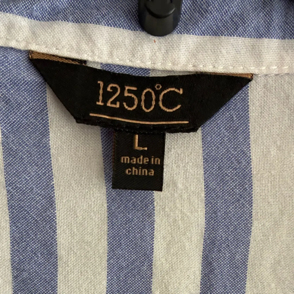 1250C Buttons Down Blue Striped Women's Top L Size L - Image 8