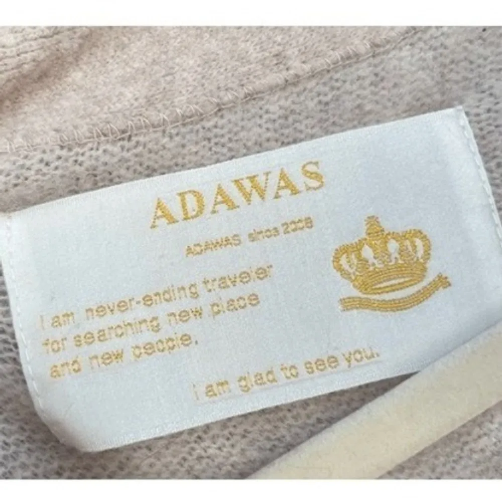 T5 Vintage ADAWAS Beige Wool Blend Fuzzy Fur Pocket Long Cardigan Sweater Coat Tan Size undefined - Image 2