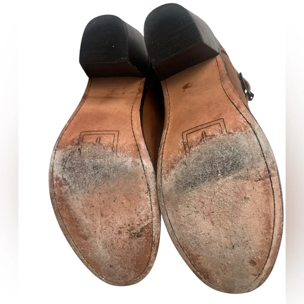 Frye Carmen 3 Strap Saddle Mid Calf Leather Boots 8.5 - Image 11