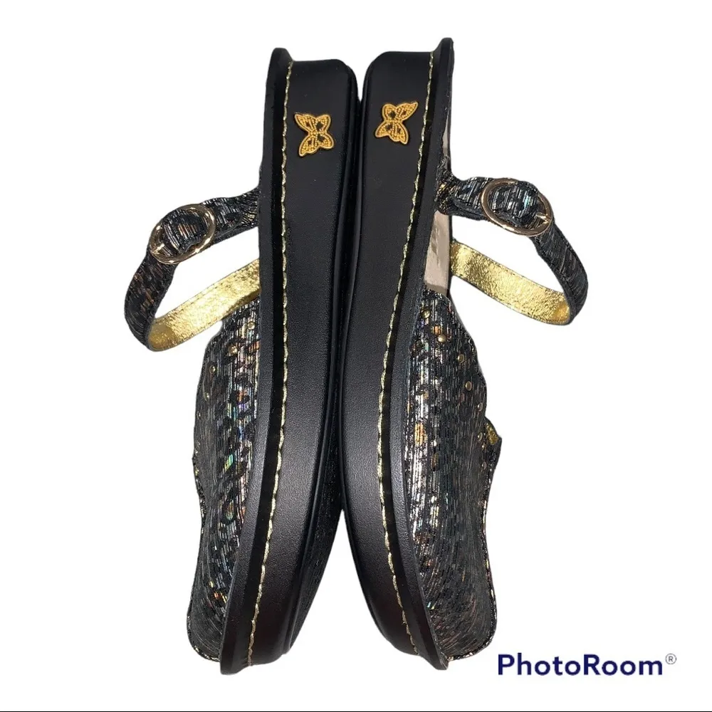 NEW Alegria Tuscany Iridescent Leopard Print Mary Jane Clogs Shoes size 37 - Image 5