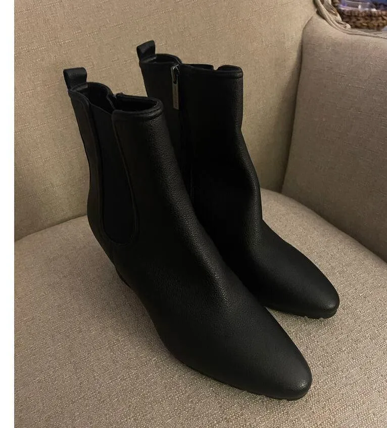 Women's Anne Klein Valore Wedge Heel Bootie Black, S86 - Image 2