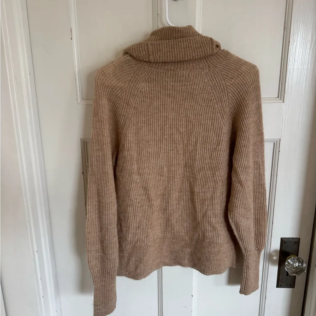Quince tan merino wool baby alpaca blend turtleneck sweater size small - Image 5