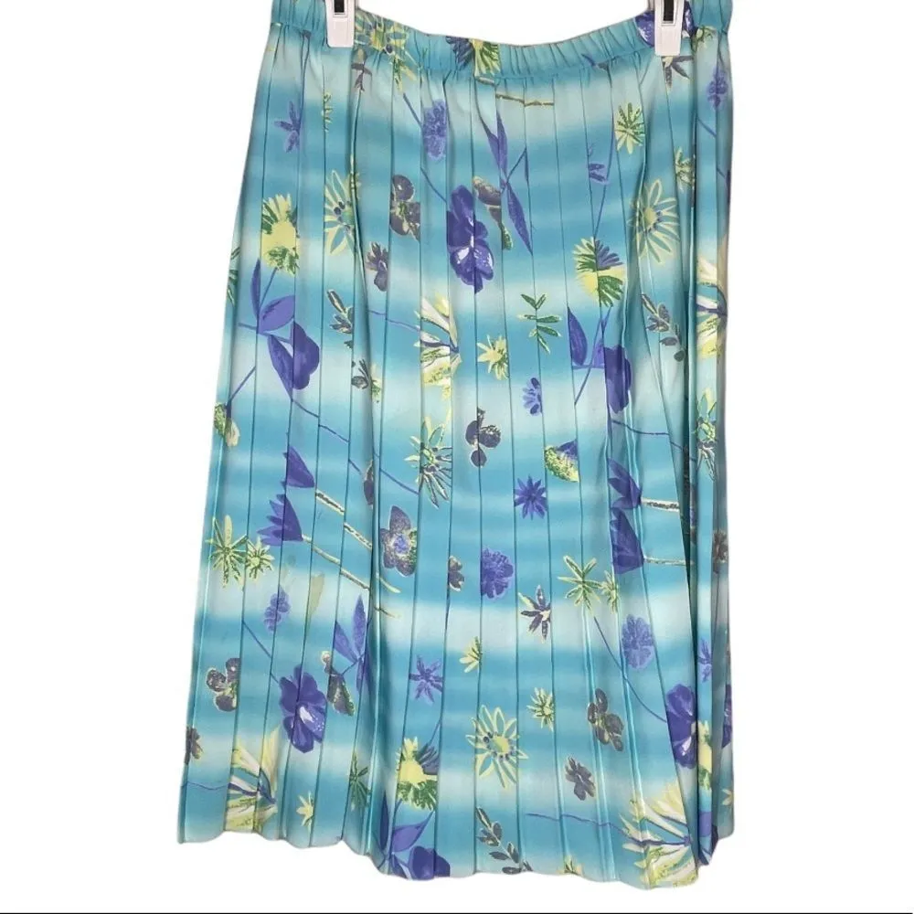 Vintage‎ L'Gante Floral Skirt Set Blue Size 12 - Image 3