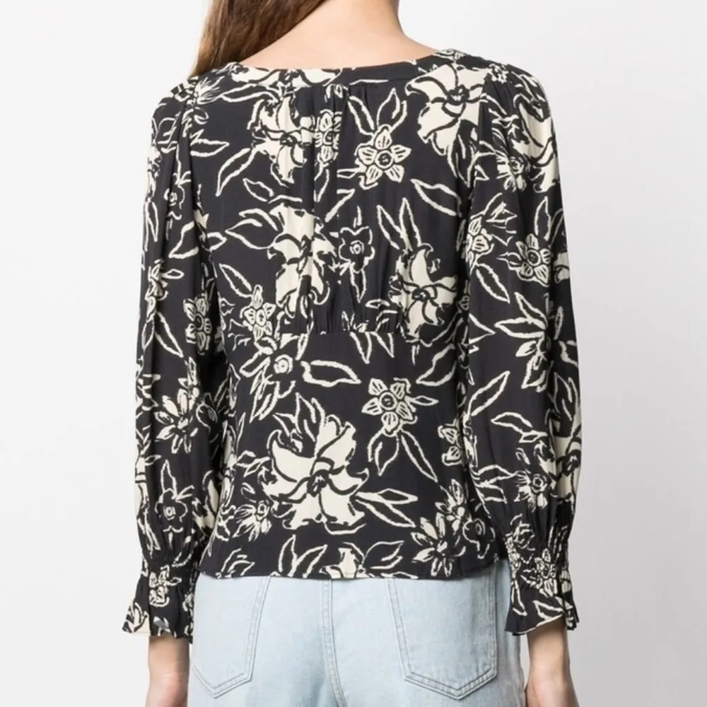 ba&sh Sessee Floral Print Ruffle Sleeve‎ Top Blouse XS Viscose - Image 4