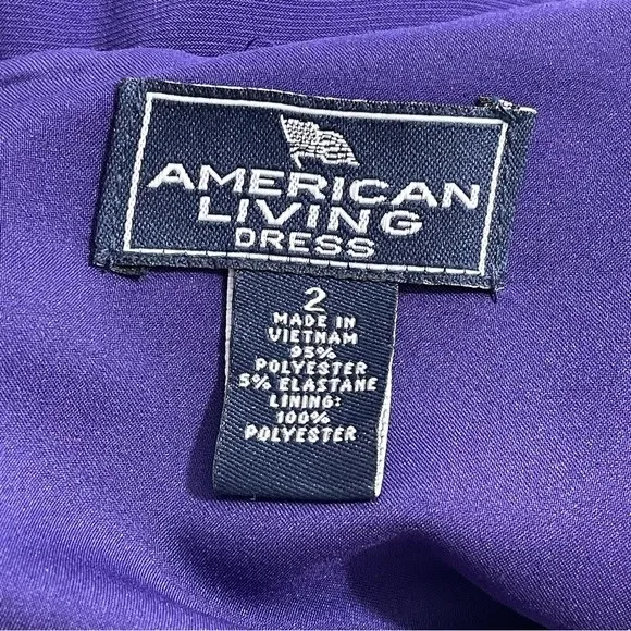 NWT American‎ Living Purple Sheath Dress Ruched Fitted Size 2 Sleeveless - Image 8