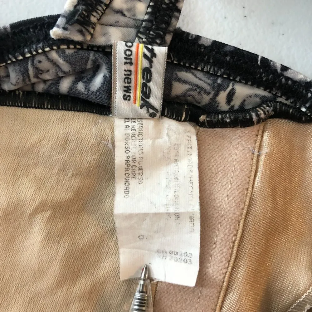 Sunstreak Newport News Vintage One Piece Swimsuit Keyhole Back Geometric Gray 6 - Image 4