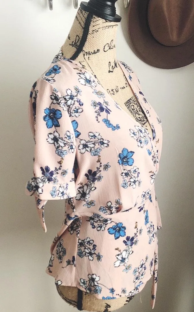 Floral Wrap Blouse - Image 2