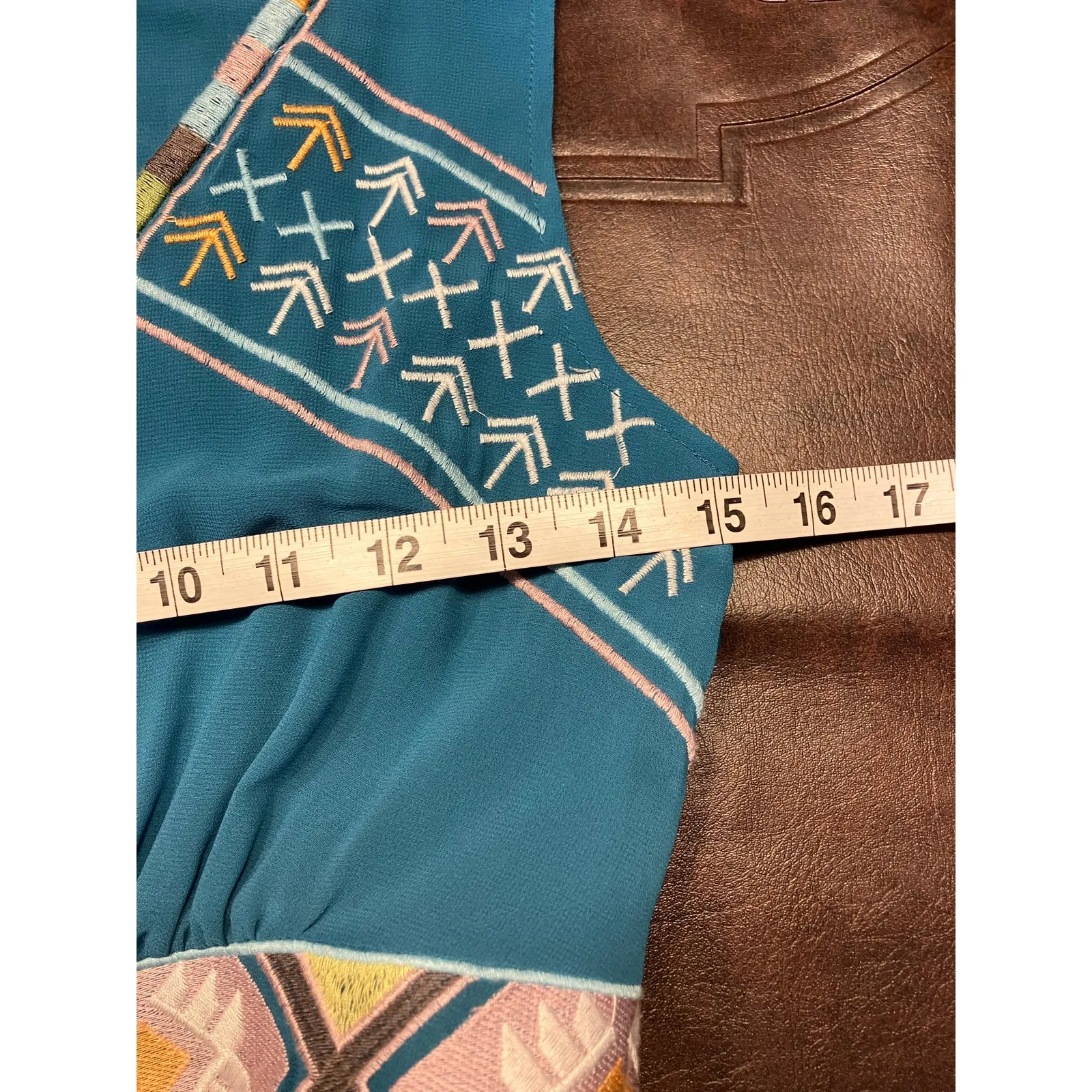 Sundance Teal Blue Embroidered Sleeveless Boho Midi Dress Women's‎ Size 2 - Image 12