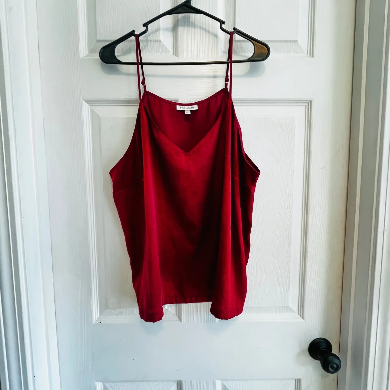 Women's V Neck Spaghetti Strap Camisole Top Deep Red Velvet Luxe Size XXL - Image 8