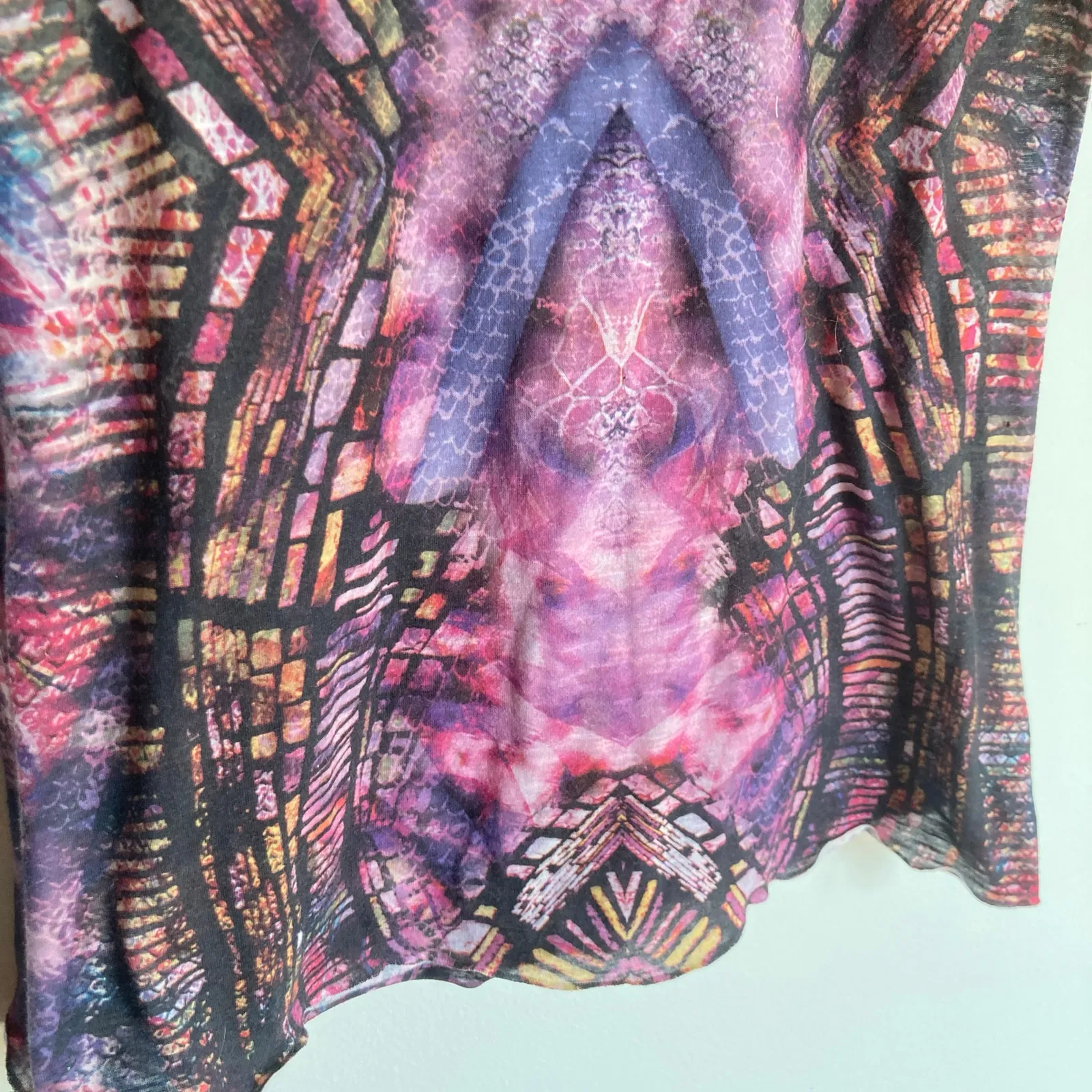 Y2K Apt 9 Womens M Pink Tie Dye Rhinestone Art to Wear Top Hippie Fairy Boho - Image 11