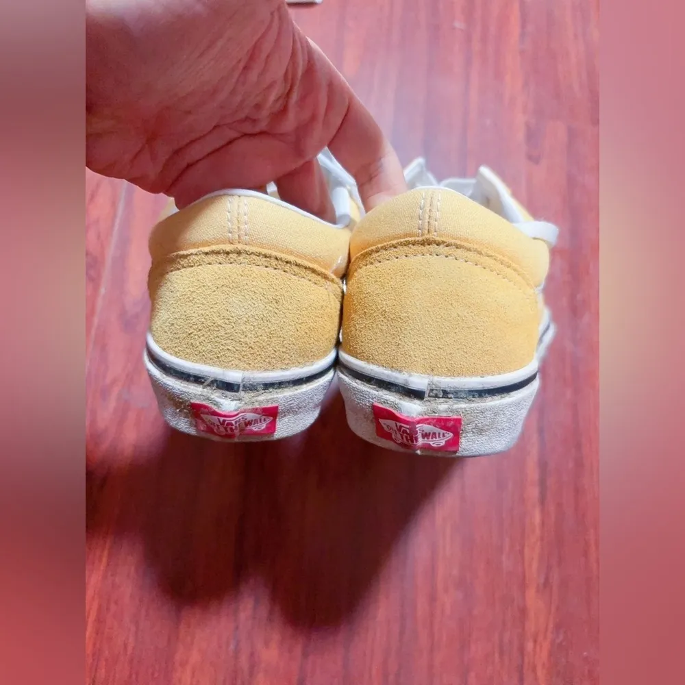 VANS OLD SKOOL Yellow Suede & Canvas SNEAKERS UNISEX MEN 6.5 WOMEN 8 - Image 5