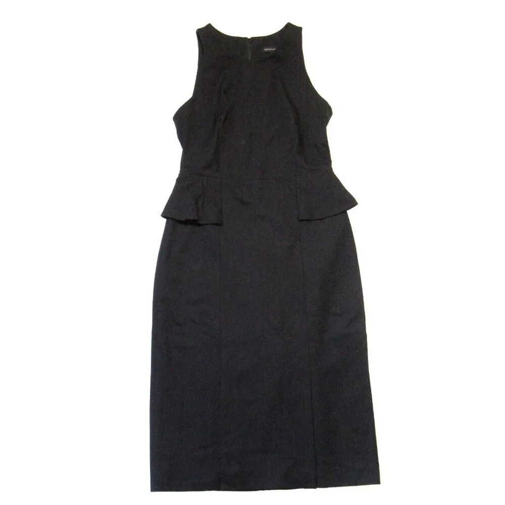 NWT Banana Republic Bi-Stretch Side Peplum Sheath in Black Sleeveless Dress 8 - Image 2