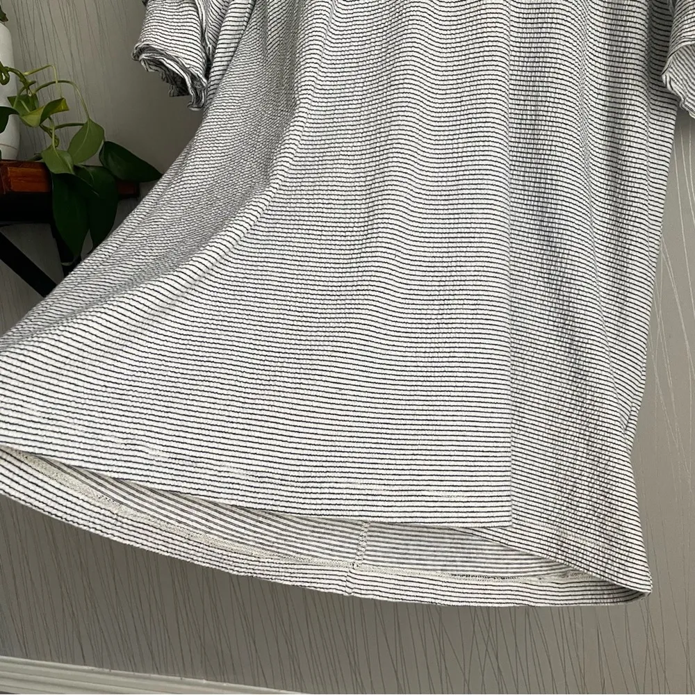 LUCKY BRAND Dress Women’s Medium Stripe Ruffle Bell Sleeve Knit Mini Shirt Dress - Image 7