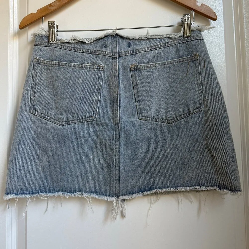 White Fox Be Without You Denim Mini Skirt Small Blue Chic Insta Famous - Image 6