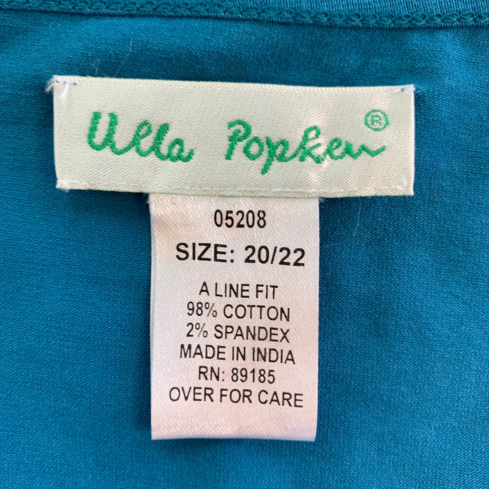 Ulla Popken Womens Dress 20 / 22 Teal Blue A Line Fit Embroidered Tassel Plus Sz Size undefined - Image 3
