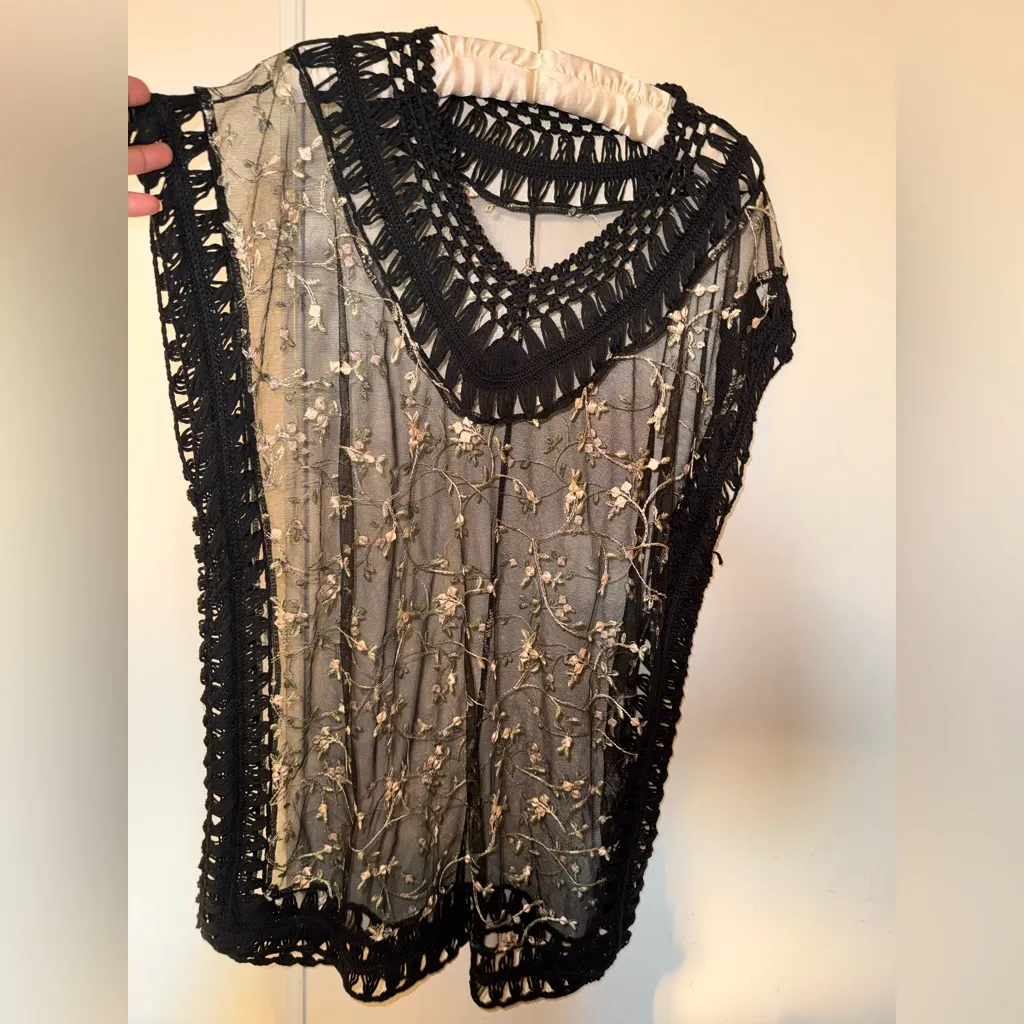 Black Crochet Women Swim Coverup Size undefined - Image 2