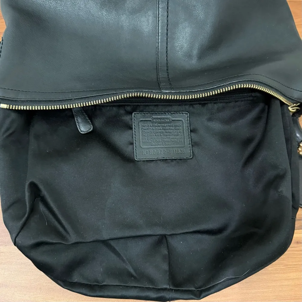 Vintage Y2K COACH F11838 Black Soft Pebbled Leather Hobo Shoulder Bag - Image 12