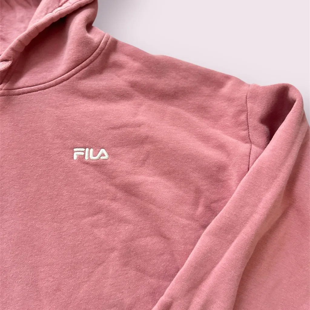 FILA Pink Hoodie Soft Cotton Pullover Size M - Image 2