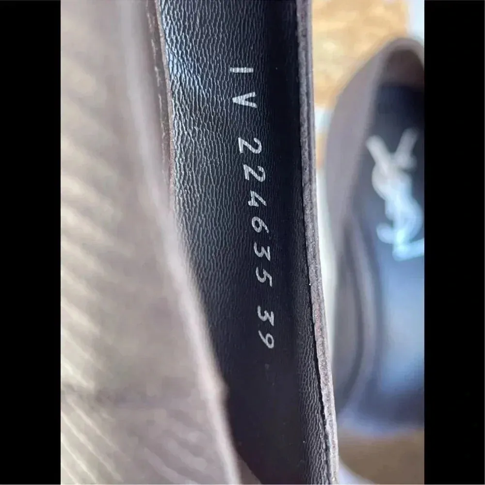 Saint Laurent Brown Ysl Aliama Lizard
Embossed Suede Heels Pumps Size 39/8.5 - Image 5