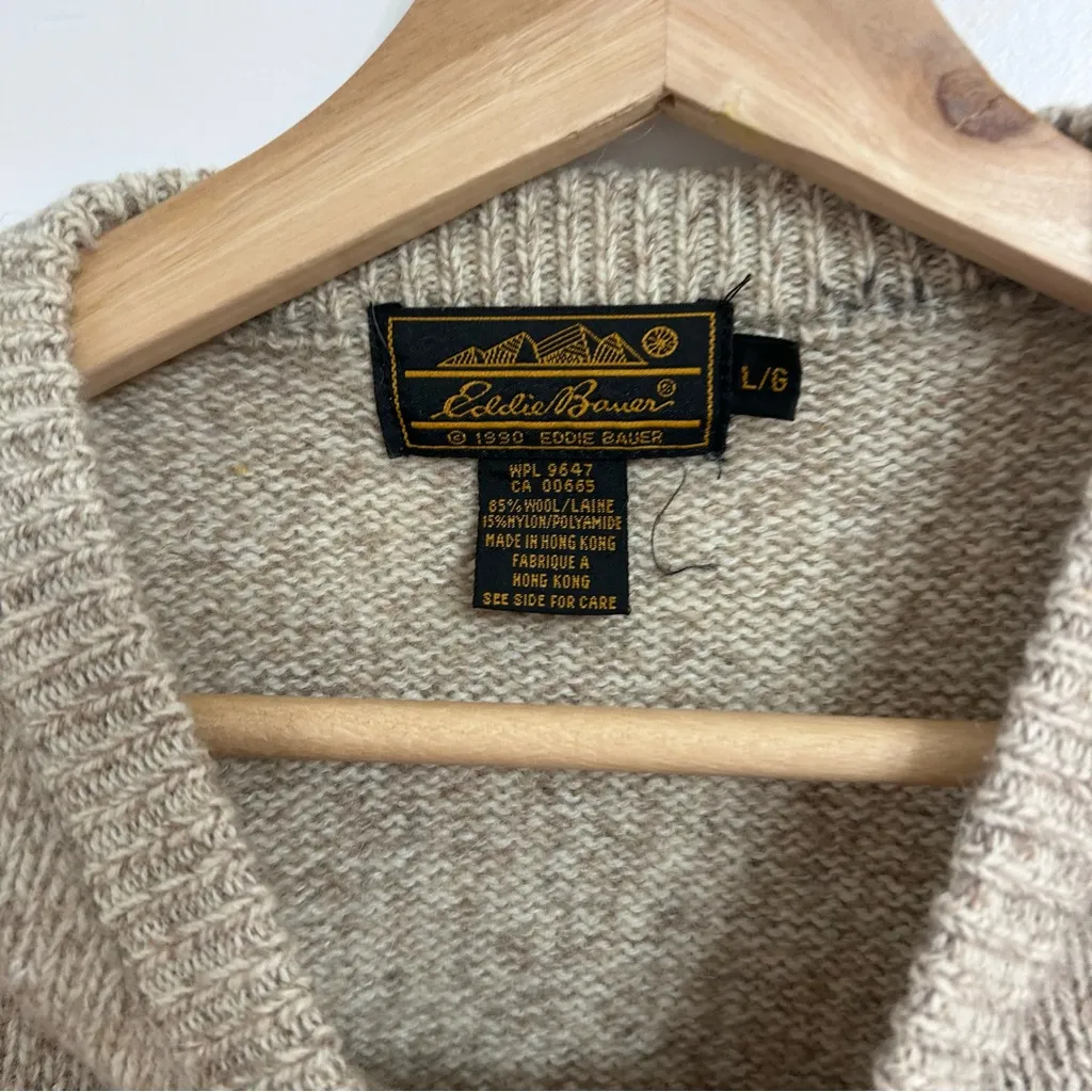 Vintage Eddie Bauer 1990 wool blend floral crewneck sweater - Image 2