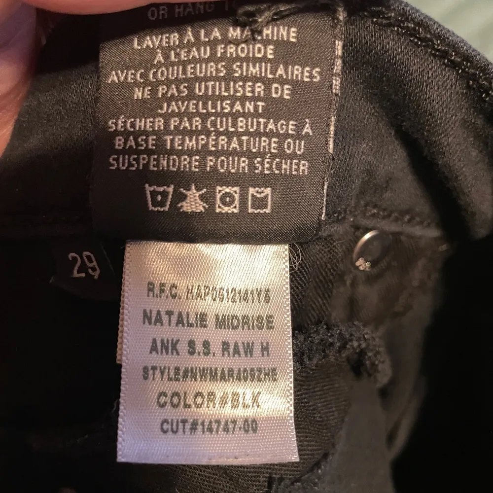 Hudson Natalie Midrise Ankle Skinny Raw Hem Black Jeans 29 - Image 7