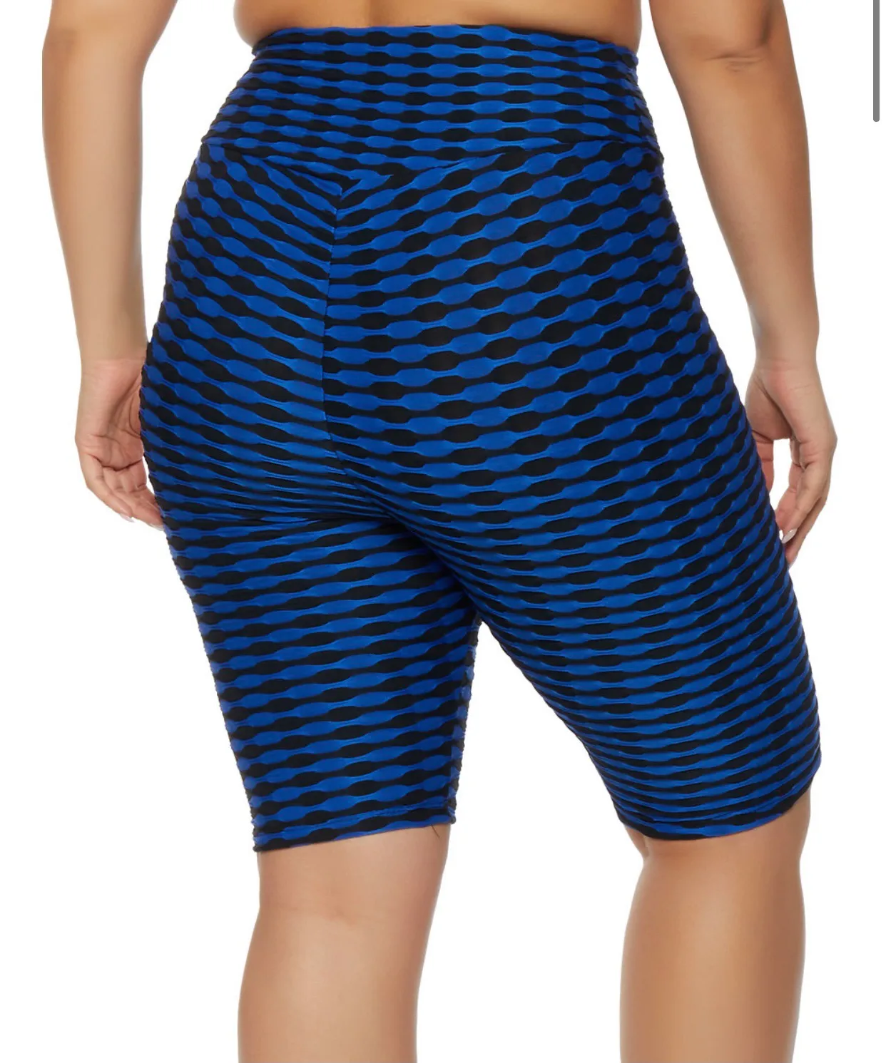 Waffle Knit Biker Shorts Blue Size 3X - Image 2