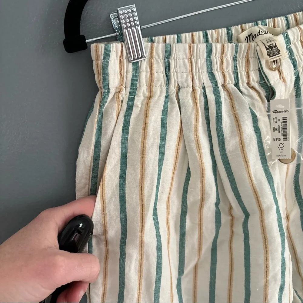 NWT Linen Blend Striped Shorts Madewell - Image 8