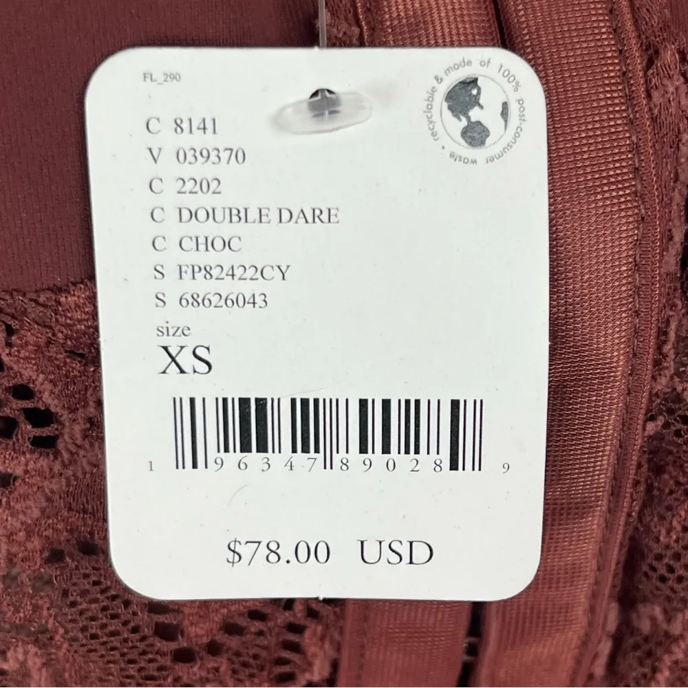 INTIMATELY FREE PEOPLE Double Dare Chocolate Lace Corset Thong Bodysuit Size XS - Image 6