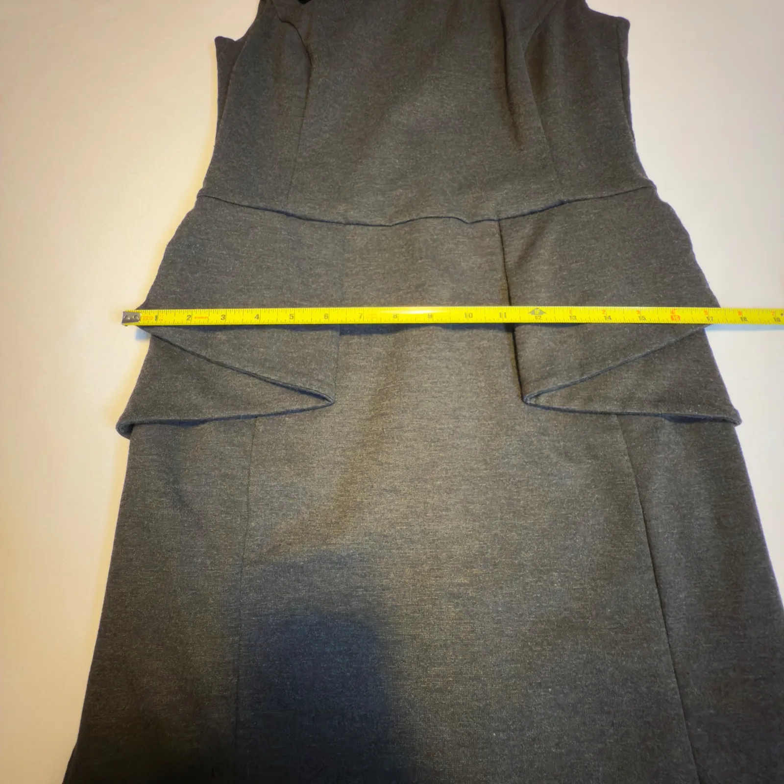 MICHAEL Michael Kors Women Charcoal Grey Sleeveless Peplum Sheath Dress Size 8 - Image 10