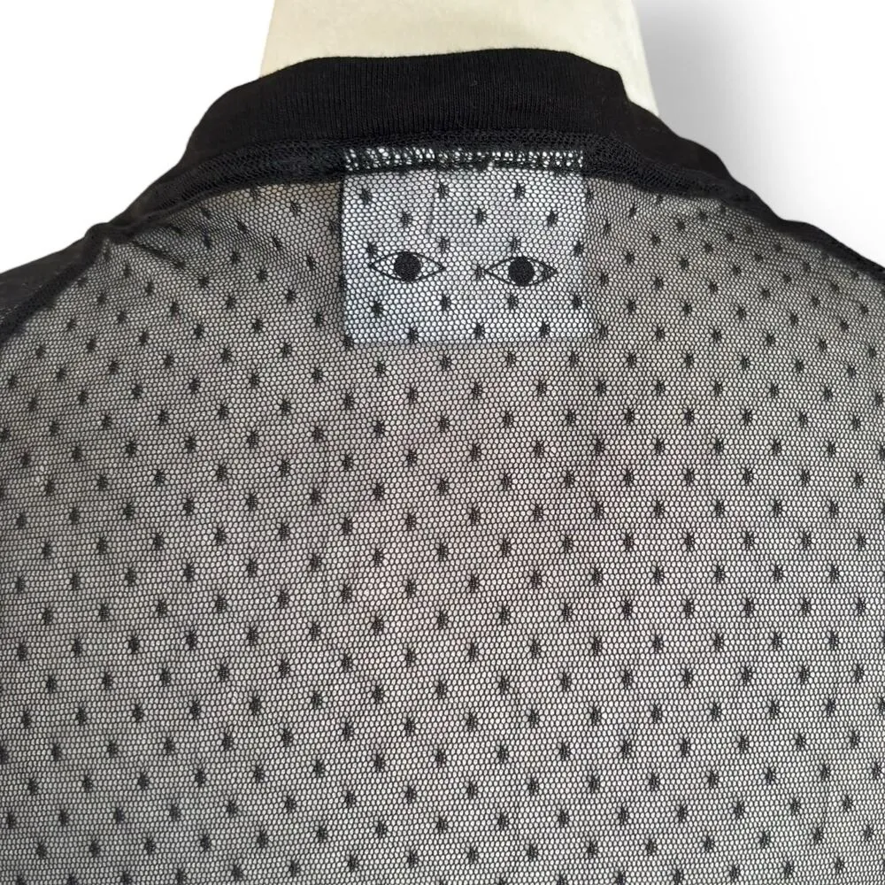 Andrea Crews Applejack Mesh Long Sleeve Top My Little Pony Silk Front Cropped Black - Image 6