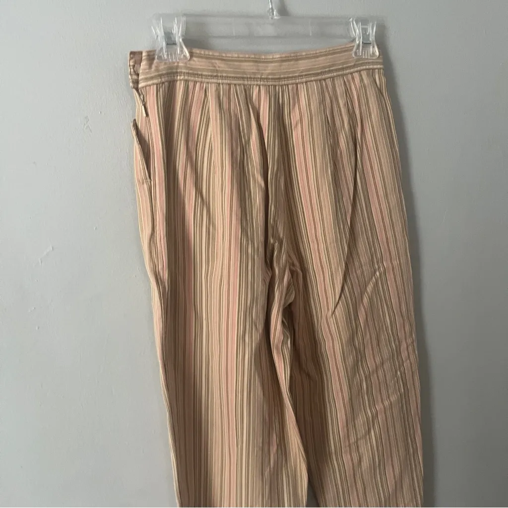 Talbots Striped Cotton Pants in Pink and Tan. Size Small 4 - Image 4