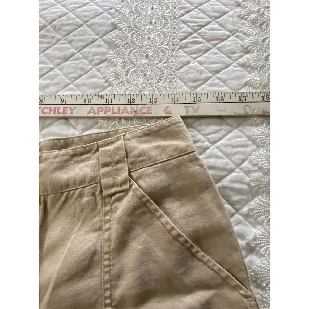 Eddie Bauer A Line Linen Midi Skirt Tan Size 6 Minimalist•Old Money•Coastal - Image 11