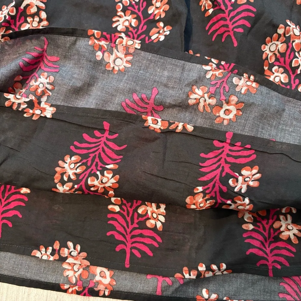 NWT, Crew Tie-shoulder Tank Top in Cocoa Block-Print Cotton Voile Top, Sz S - Image 12